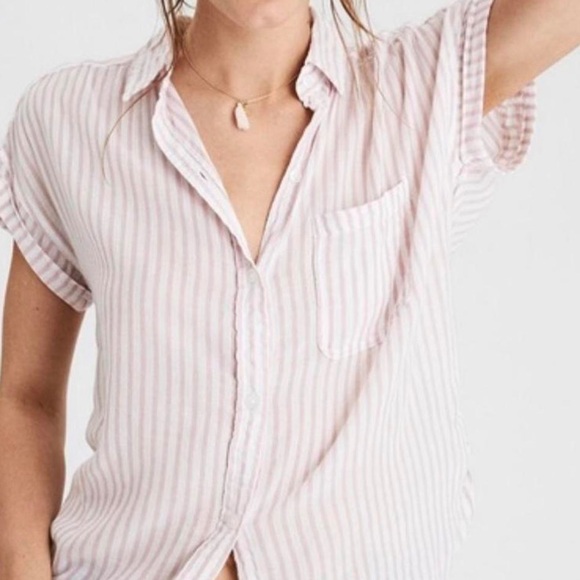 American Eagle Outfitters Tops - AEO Striped Button Down